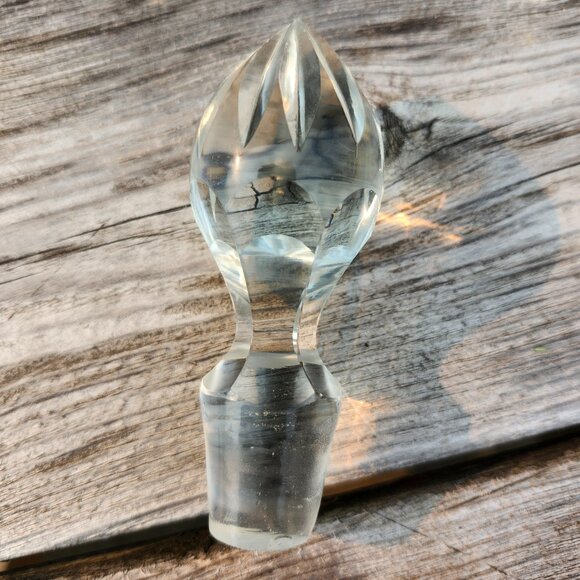 French Vintage Decorative Crystal Glass Bottle Stopper Decanter - Picture 1 of 3
